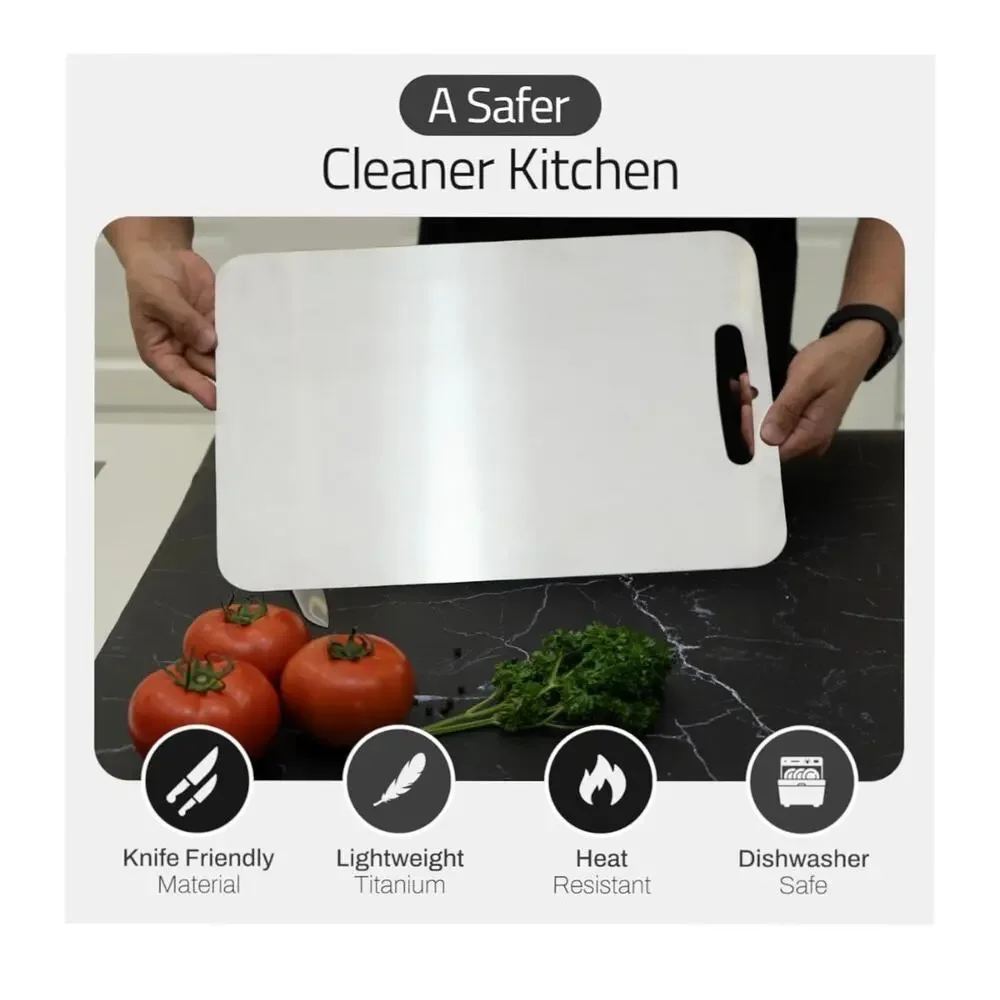 NIB! Original Tivano Titanium Shield Cutting Board Metal Pro 11.4” x 8”